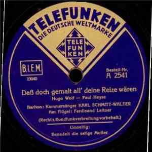 Karl Schmitt-Walter, Ferdinand Leitner, Hugo Wolf - Daß Doch Gemalt All' Deine Reize Wären | Benedeit Die Selige Mutter download flac mp3