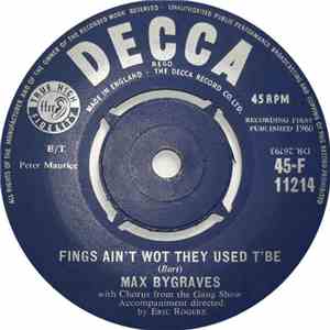Max Bygraves - Fings Ain't Wot They Used T'Be download flac mp3