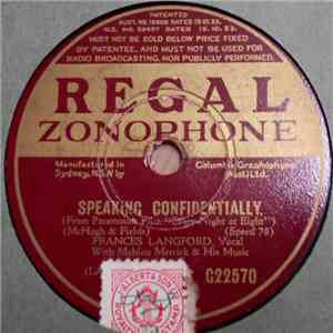 Frances Langford With Mahlon Merrick And His Music - Speaking Confidentially / I'm In The Mood For Love download flac mp3