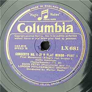 Egon Petri, The London Philharmonic Orchestra - Tschaikowsky, Concerto No. 1, In B Flat Minor - Op. 23 download flac mp3