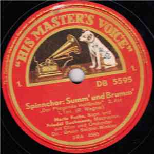 Marta Fuchs Und Friedel Beckmann - Spinnchor: Summ' Und Brumm' / Jo-Ho-Hoe! Traft Ihr Das Schiff download flac mp3