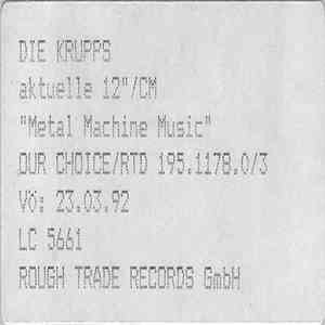 Die Krupps - Metal Machine Music download flac mp3