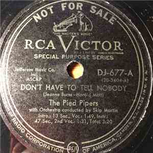 The Pied Pipers - Don't Have To Tell Nobody / Little Lost Dream download flac mp3