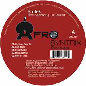 Erotek - Now Appearing - In Detroit download flac mp3