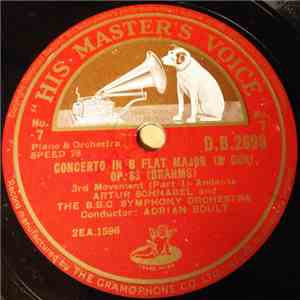 Artur Schnabel And The B.B.C. Symphony Orchestra, Johannes Brahms - Concerto In B Flat Major (B Dur) download flac mp3