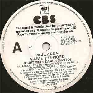 Paul Anka Duet With Karla DeVito - Gimme The Word download flac mp3