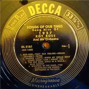 Roy Ross And His Orchestra - Songs Of Our Times Song Hits Of 1937 download flac mp3