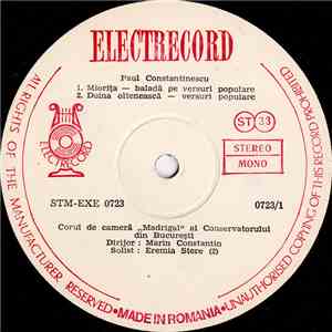 Paul Constantinescu - Corul Madrigal Dirijor Marin Constantin - Coruri download flac mp3
