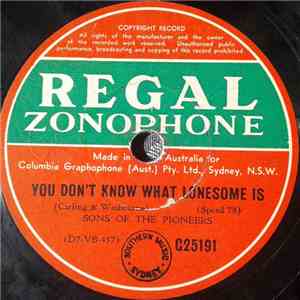 Sons Of The Pioneers - You Don't Know What Lonesome Is / Teardrops In My Heart download flac mp3