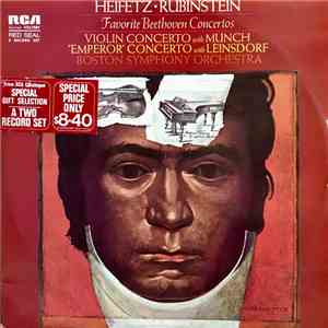 Ludwig van Beethoven, Heifetz, Rubinstein, Boston Symphony Orchestra, Munch, Leinsdorf - Favorite Beethoven Concertos: Violin Concerto & "Emperor" Concerto download flac mp3