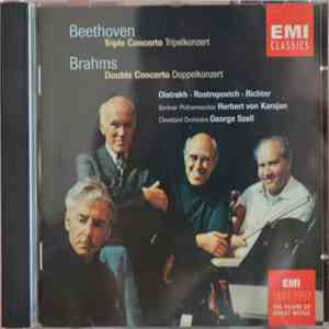 Ludwig van Beethoven, Johannes Brahms, Oistrakh, Mstislav Rostropovich, Sviatoslav Richter, Berliner Philharmoniker, Cleveland Orchestra, Herbert von Karajan, George Szell - Beethoven: Triple Concerto; Brahms: Double Concerto download flac mp3