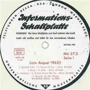 Various - Informationsplatte - Liste August 1963/I download flac mp3