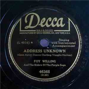 Foy Willing And The Riders Of The Purple Sage - Address Unknown / Detour flac mp3 download