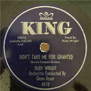 Ruby Wright - Don't Take Me For Granted / Rummy Dumb Bunny flac mp3 download