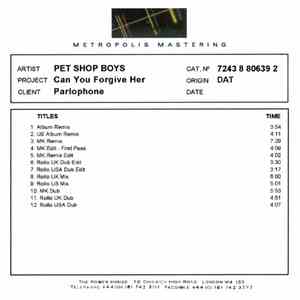 Pet Shop Boys - Can You Forgive Her download flac mp3