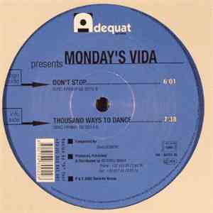 Monday's Vida - Don't Stop download flac mp3