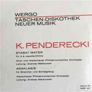 Krzysztof Penderecki - Stabat Mater / Anaklasis download flac mp3