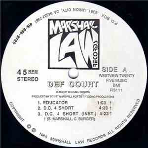 Def Court - Educator / D.C. 4 Short / Good To Go download flac mp3