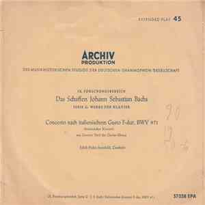Johann Sebastian Bach, Edith Picht-Axenfeld - Concerto Nach Italienischem Gusto F-dur, BWV 971 download flac mp3