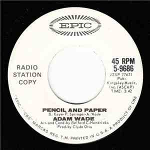 Adam Wade  - Pencil And Paper / When April Smiles At Me download flac mp3