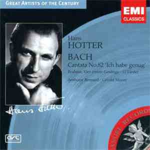 Johann Sebastian Bach, Johannes Brahms, Hans Hotter, Gerald Moore, Philharmonia Orchestra - Cantata No.82 'Ich Habe Genug' / Vier Ernste Gesänge - 12 Lieder download flac mp3