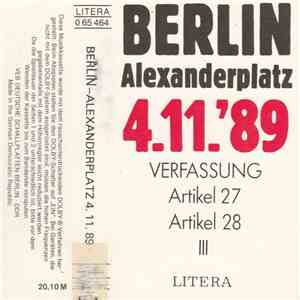 Various - Berlin Alexanderplatz 4. 11. '89 Verfassung Artikel 27 Artikel 28 III download flac mp3