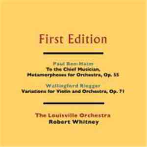 Paul Ben-Haim, Wallingford Riegger, The Louisville Orchestra, Robert Whitney - Ben-Haim: To The Chief Musician Metaporphoses For Orchestra, Riegger: Variations For Violin And Orchestra, Op. 71 download flac mp3