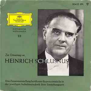 Heinrich Schlusnus - Zur Erinnerung An Heinrich Schlusnus download flac mp3