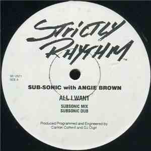 Sub-Sonic  With Angie Brown - All I Want download flac mp3