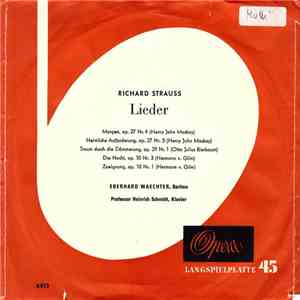 Richard Strauss, Eberhard Waechter, Professor Heinrich Schmidt - Lieder download flac mp3