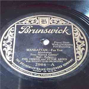 Phil Ohman And Victor Arden With Regent Club Orchestra - Manhattan / Sentimental Me download flac mp3