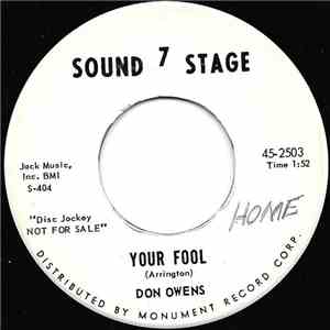 Don Owens  - Your Fool / I Hope You're Satisfied download flac mp3