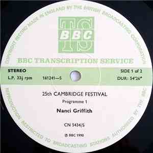 Nanci Griffith / The Boys Of The Lough / Whippersnapper  - 25th Cambridge Festival Programme 1 & 2 download flac mp3