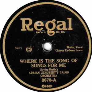 Adrian Schubert's Salon Orchestra / Lou Gold And His Orchestra - Where Is The Song Of Songs For Me / Only A Dream download flac mp3