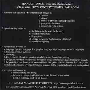 Brandon Evans  - Solo Musics  Century Theater Ballroom NYC download flac mp3